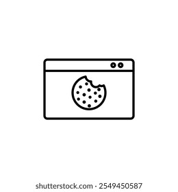 Web Cookies vector icon outlined style.