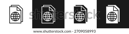 Web Copy Line N Glyph Style In White And Black Background