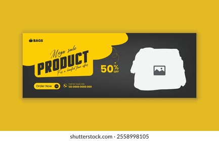 Web cover banner template or ladies' handbag sale social media cover design and products sale online banner design