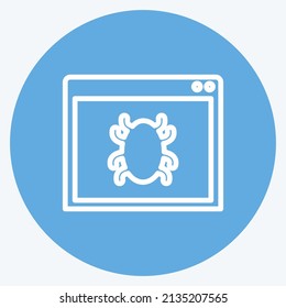 Web Crawler Icon in trendy blue eyes style isolated on soft blue background