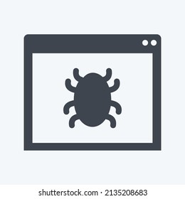 Web Crawler Icon in trendy glyph style isolated on soft blue background