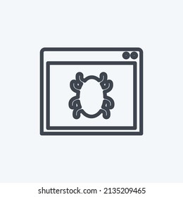 Web Crawler Icon in trendy line style isolated on soft blue background