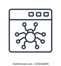 web crawler icon from ui outline collection. Thin line web crawler icon isolated on white background.