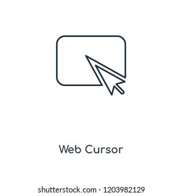 Web Cursor concept line icon. Linear Web Cursor concept outline symbol design. This simple element illustration can be used for web and mobile UI/UX.