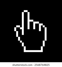 Web cursor icon. Symbol of control or selection on the monitor. Pixel hand. Element of the graphical interface.