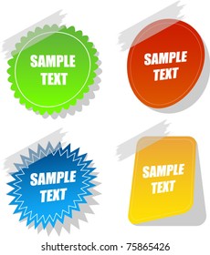 web curved stickers badges