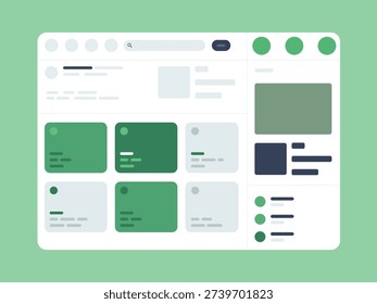 Web Dashboard UI Kit Vector – Modern Admin Panel Interface with Cards and Widgets