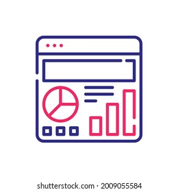 Web dashboard vector 2 colors style icon. EPS 10 File web analytics symbol