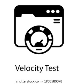 Web with dashboard velocity test glyph icon 