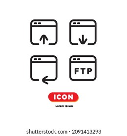 web data, Transfer icon vector isolated on white background.
