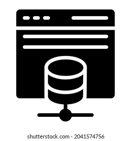 diseño de glifos de base de datos web, SEO y diseño plano web para conceptos móviles y aplicaciones web. Colección de logotipo y pictograma de infografía modernos.