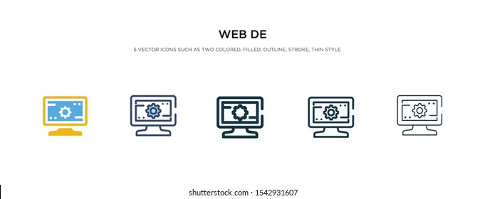 web de icon in different style vector illustration. two colored and black web de vector icons designed in filled, outline, line and stroke style can be used for web, mobile, ui