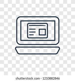 Web de vector linear icon isolated on transparent background, Web de transparency concept in outline style