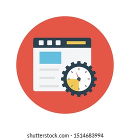 web deadline glyph flat vector icon
