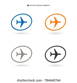 Web design of airplane icon. Vector illustration