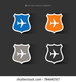 Web design of airplane icon. Vector illustration