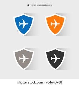 Web design of airplane icon. Vector illustration