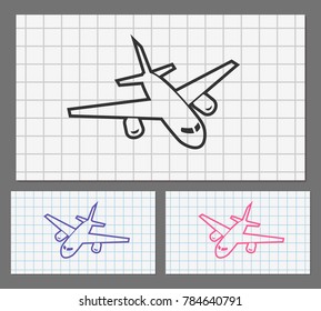 Web design of airplane icon. Vector illustration
