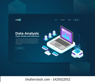 web design, banner slider, technology cryptocurrency and blockchain isometric composition, analysts and managers working on crypto start up. Isometric vector illustration