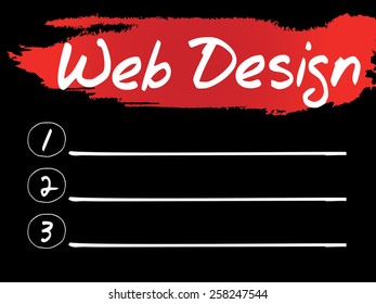 Web Design Blank List, vector concept background