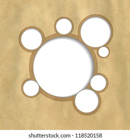 Web Design Bubbles With Vintage Paper, Vector Illustration