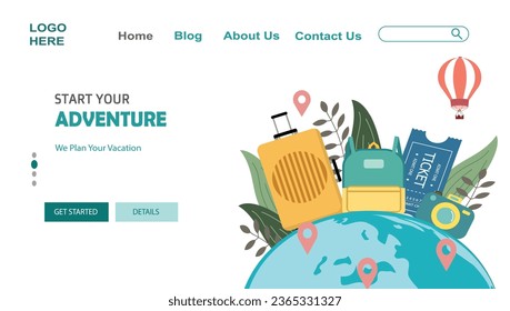 Web Design Business Travel Vector Illustration