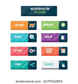 Web design button collection design templates