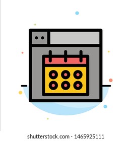Web, Design, Calendar, Date Abstract Flat Color Icon Template. Vector Icon Template background