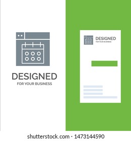 Web, Design, Calendar, Date Grey Logo Design and Business Card Template