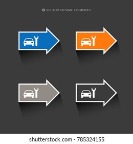 Diseño web del icono de servicio de coche. Ilustración del vector