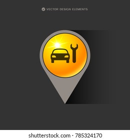 Diseño web del icono de servicio de coche. Ilustración del vector