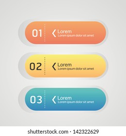 Web design colorful element buttons, navigation menu bars