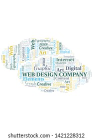 Web Design Company word cloud. Wordcloud made with text only.