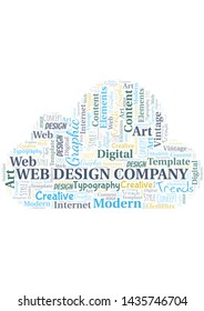 Web Design Company word cloud. Wordcloud made with text only.