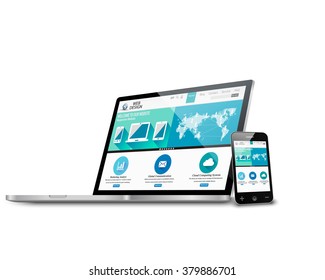 Web Design Concept With Modern Devices Mockup