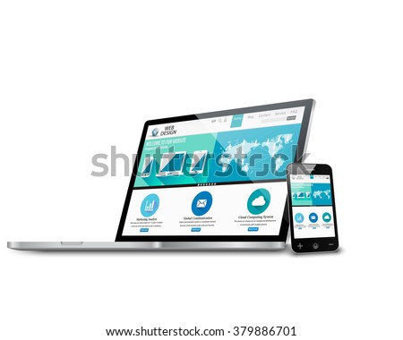 Web design concept with modern devices mockup