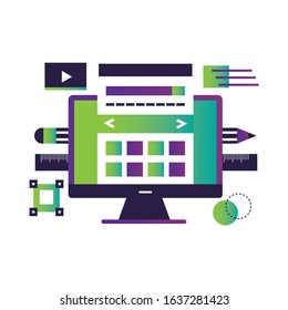 Web design concept on white background