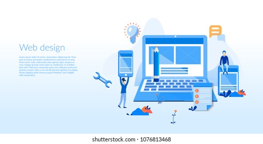 Web design Concept for web page, banner, presentation, social media, documents, cards, posters. Vector illustration