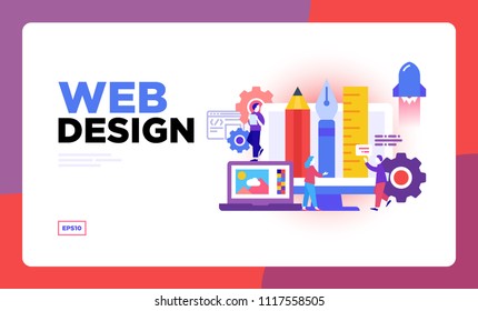 Web Design concept for web page, banner, presentation