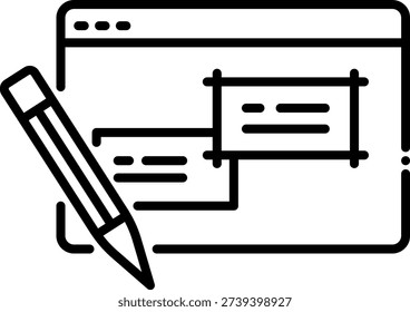 Web Design Concept with Pencil and Browser Window