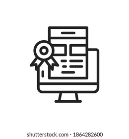 Web design courses black line icon. Outline pictogram for web page, mobile app, promo.
