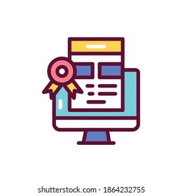 Web design courses color line icon. Outline pictogram for web page, mobile app, promo.
