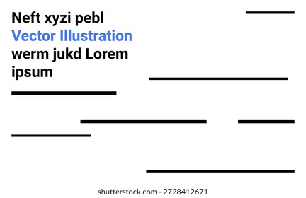 Web design, creative layouts, graphic templates, minimalist art, presentations, editorial design. Abstract composition with black horizontal lines and placeholder text. Web design and creative