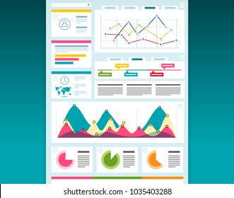 Web Design Dashboard Template. Vector Creative Layout.