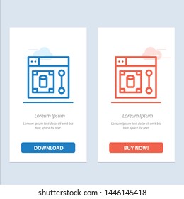Web, Design, Designer, Tool  Blue and Red Download and Buy Now web Widget Card Template