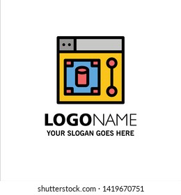 Web, Design, Designer, Tool Business Logo Template. Flat Color