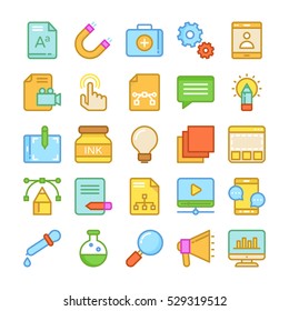 Web Design and Development Colored Vector Icons 2