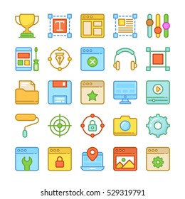 Web Design and Development Colored Vector Icons 6