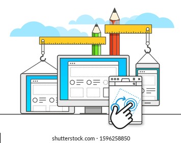 Web design development concept. Vector illustration