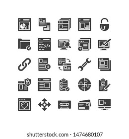 Web Design and Development glyph illustration EPS 10 Set 5